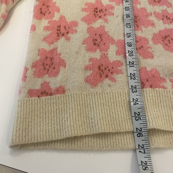 FRNCH Paris pink floral sweater size S/M - Picture 9 of 9